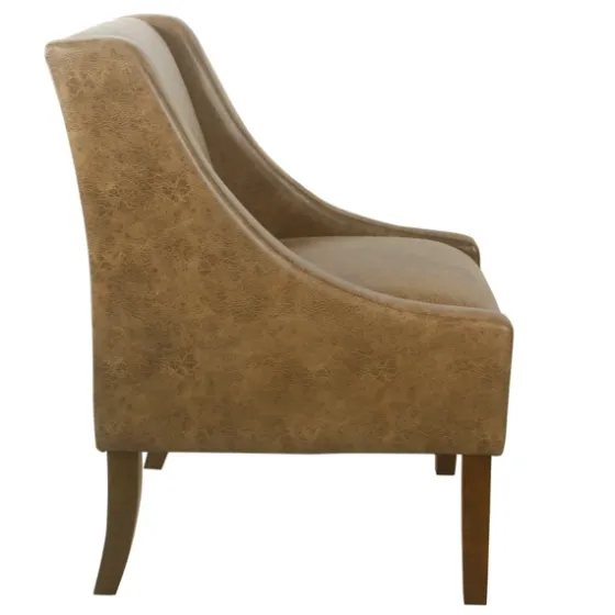 Vintage Faux Leather Swoop Accent Chair-Kirkland's Home New