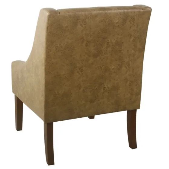 Vintage Faux Leather Swoop Accent Chair-Kirkland's Home New