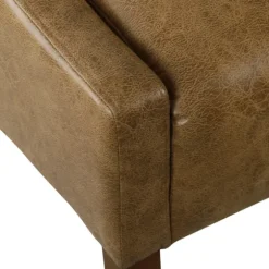 Vintage Faux Leather Swoop Accent Chair-Kirkland's Home New