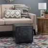 Vintage Finish Leather Cube Ottoman-Kirkland's Home Online