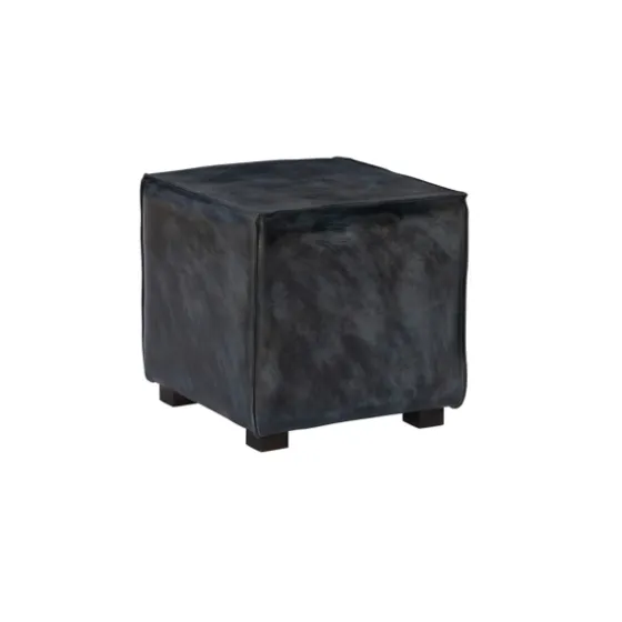 Vintage Finish Leather Cube Ottoman-Kirkland's Home Online