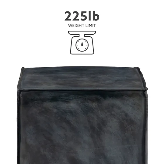 Vintage Finish Leather Cube Ottoman-Kirkland's Home Online