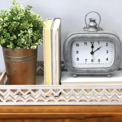 Vintage Galvanized Tabletop Clock-Kirkland's Home Hot