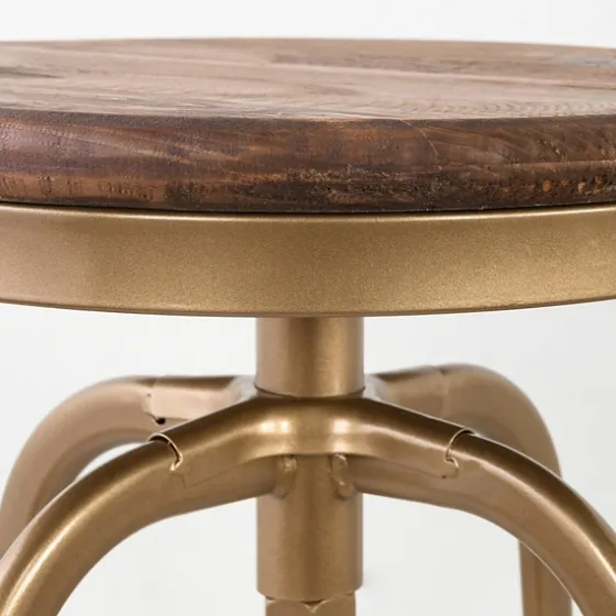 Vintage Gold Circled Arch Base Counter Stool-Kirkland's Home Flash Sale