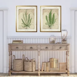 Vintage Green Ferns Framed Art Prints, Set Of 2-Kirkland's Home Outlet