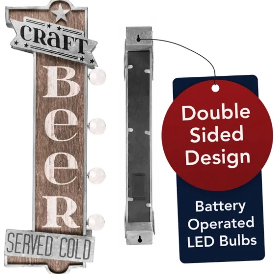 Vintage Led Metal Craft Beer Bar Marquee Plaque-Kirkland's Home Best Sale
