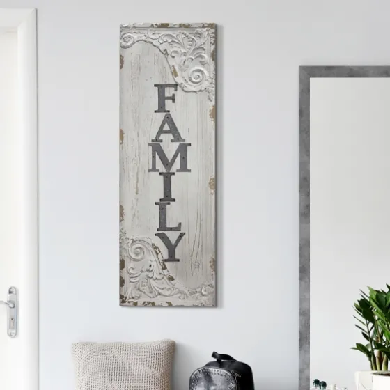 Vintage Painted Wood Family Sign-Kirkland's Home Sale