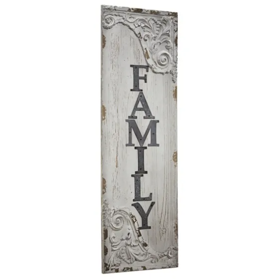 Vintage Painted Wood Family Sign-Kirkland's Home Sale