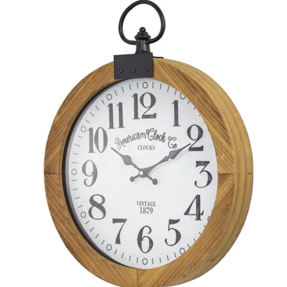 Vintage Pocket Watch Wooden Wall Clock-Kirkland's Home Discount