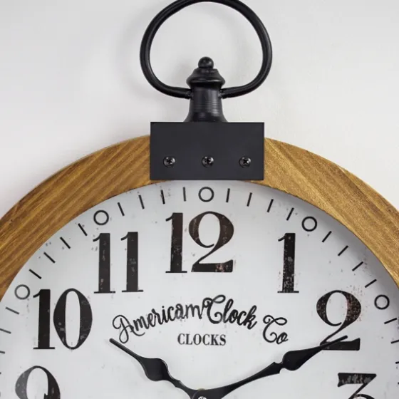 Vintage Pocket Watch Wooden Wall Clock-Kirkland's Home Discount