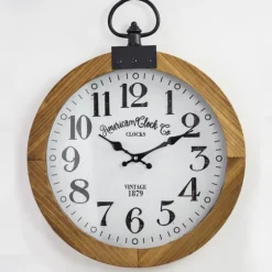 Vintage Pocket Watch Wooden Wall Clock-Kirkland's Home Discount