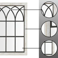 Vista Arched Windowpane Mirror, 24X37.5 In.-Kirkland's Home Clearance