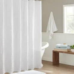 Waffle Cotton Shower Curtain-Kirkland's Home Flash Sale
