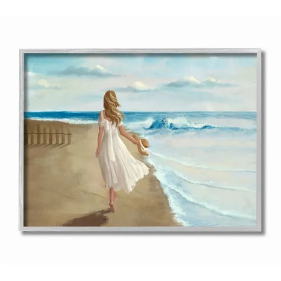 Walk On The Beach Framed Canvas Art Print-Kirkland's Home Cheap