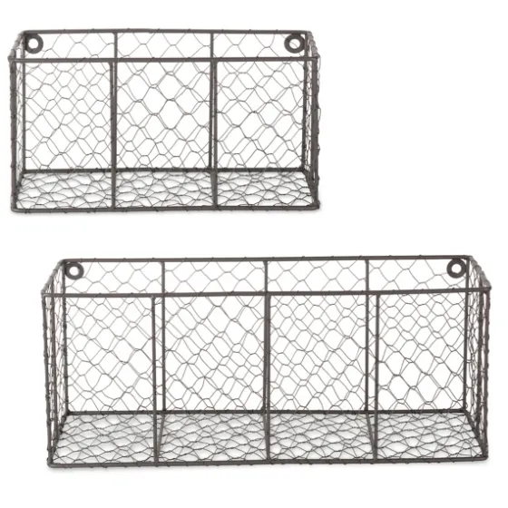 Wall Hanging Chicken Wire Baskets, Set Of 2-Kirkland's Home Online