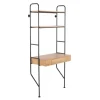 Wall-Mounted Steel And Blonde Wood Desk-Kirkland's Home Fashion