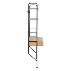 Wall-Mounted Steel And Blonde Wood Desk-Kirkland's Home Fashion