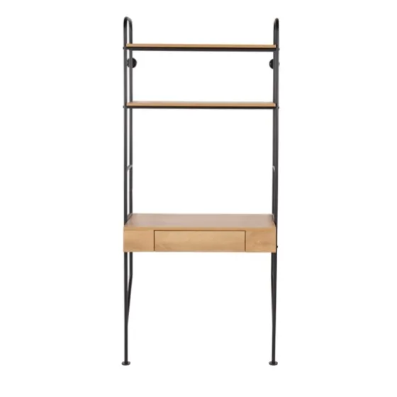 Wall-Mounted Steel And Blonde Wood Desk-Kirkland's Home Fashion