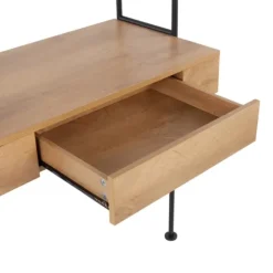 Wall-Mounted Steel And Blonde Wood Desk-Kirkland's Home Fashion