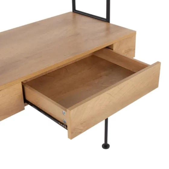 Wall-Mounted Steel And Blonde Wood Desk-Kirkland's Home Fashion