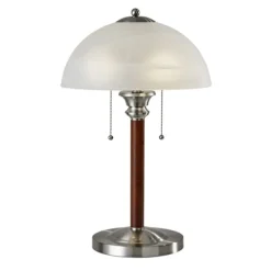 Walnut Alabaster Frosted Glass Table Lamp-Kirkland's Home Fashion