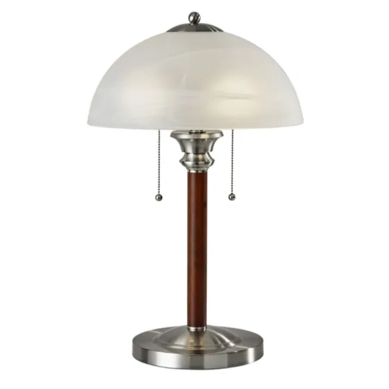 Walnut Alabaster Frosted Glass Table Lamp-Kirkland's Home Fashion