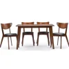 Walnut And Black Mid-Century 5-Pc. Dining Set-Kirkland's Home New