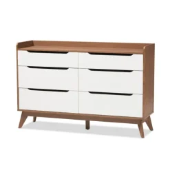 Walnut And White Mid-Century Modern Dresser-Kirkland's Home Flash Sale