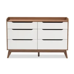 Walnut And White Mid-Century Modern Dresser-Kirkland's Home Flash Sale