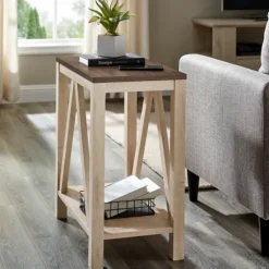 Walnut And White Oak Narrow Frame Accent Table-Kirkland's Home Online