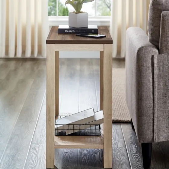 Walnut And White Oak Narrow Frame Accent Table-Kirkland's Home Online