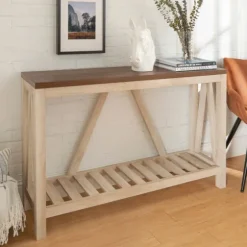 Walnut And Whitewash A-Frame Console Table-Kirkland's Home New
