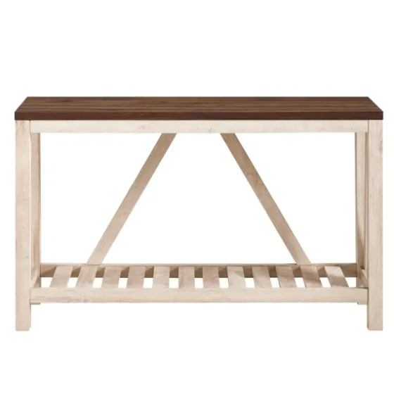 Walnut And Whitewash A-Frame Console Table-Kirkland's Home New