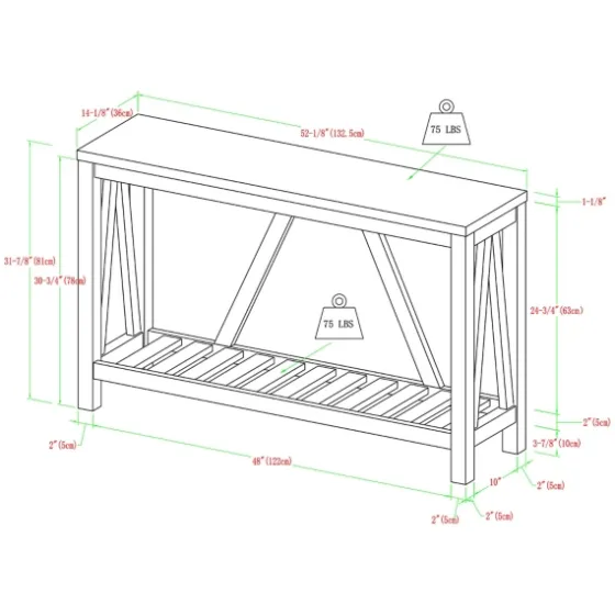 Walnut And Whitewash A-Frame Console Table-Kirkland's Home New