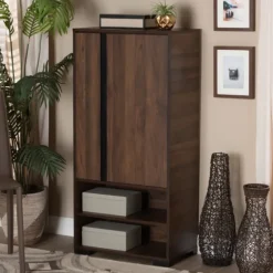 Walnut Asymmetrical Shoe Storage Cabinet-Kirkland's Home Hot