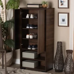 Walnut Asymmetrical Shoe Storage Cabinet-Kirkland's Home Hot