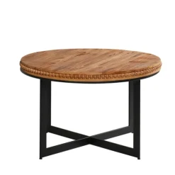 Walnut Beaded Industrial Coffee Table-Kirkland's Home Sale