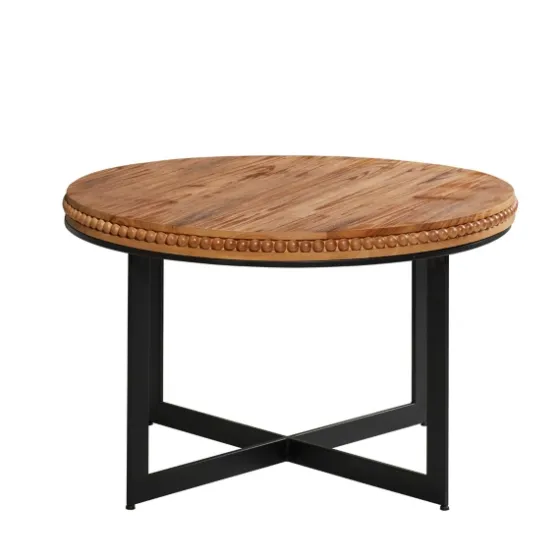 Walnut Beaded Industrial Coffee Table-Kirkland's Home Sale