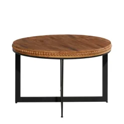 Walnut Beaded Industrial Coffee Table-Kirkland's Home Sale