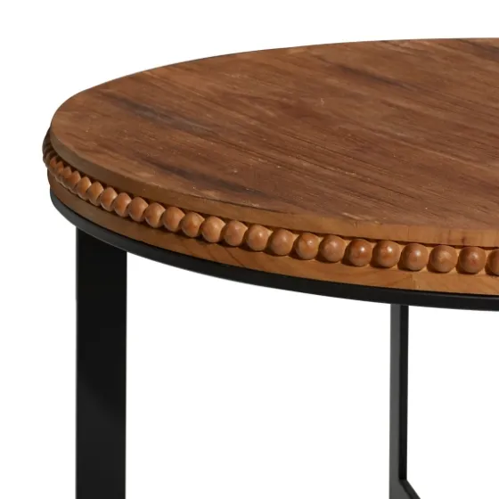 Walnut Beaded Industrial Coffee Table-Kirkland's Home Sale