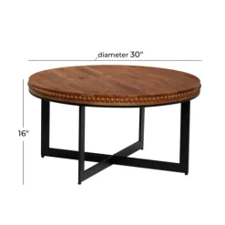 Walnut Beaded Industrial Coffee Table-Kirkland's Home Sale