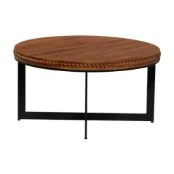 Walnut Beaded Industrial Coffee Table-Kirkland's Home Sale