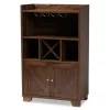 Walnut Brown Open Shelf Wine Cabinet-Kirkland's Home Discount