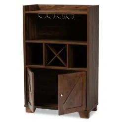 Walnut Brown Open Shelf Wine Cabinet-Kirkland's Home Discount