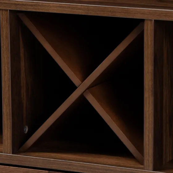 Walnut Brown Open Shelf Wine Cabinet-Kirkland's Home Discount