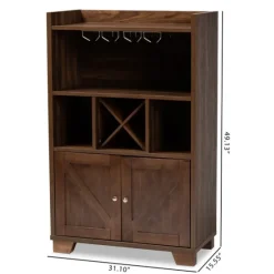 Walnut Brown Open Shelf Wine Cabinet-Kirkland's Home Discount