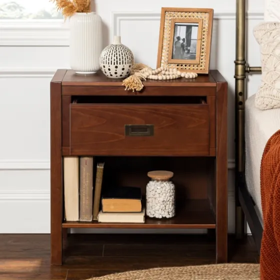 Walnut Classic 1-Drawer Nightstand-Kirkland's Home Sale