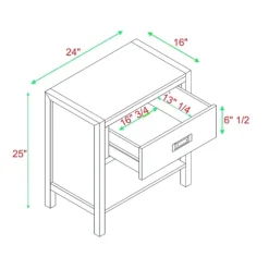 Walnut Classic 1-Drawer Nightstand-Kirkland's Home Sale