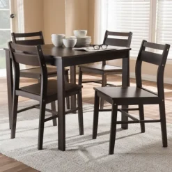 Walnut Contemporary Wood 5-Pc. Dining Set-Kirkland's Home Sale
