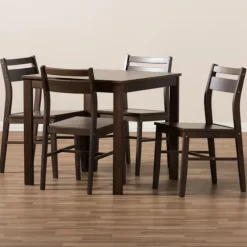 Walnut Contemporary Wood 5-Pc. Dining Set-Kirkland's Home Sale